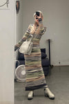 SWAYING/KNIT Crochet Striped Long Skirt SW22AW2L19 Green